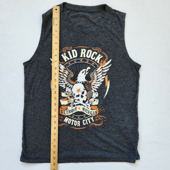 Kid Rock Detroit Michigan Motor City Graphic Tank Top Shirt Sleeveless Grey L - Picture 7 of 7